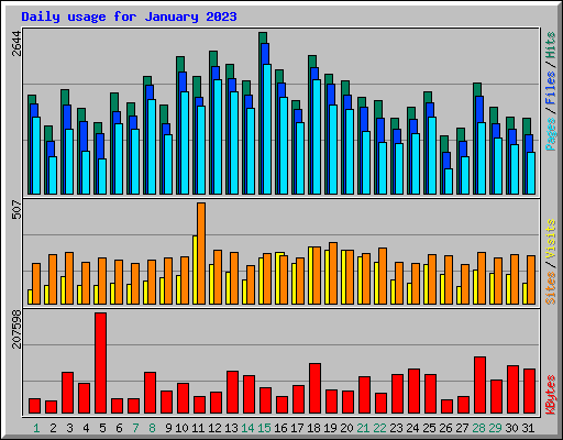 Daily usage for January 2023