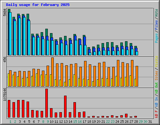Daily usage for February 2025