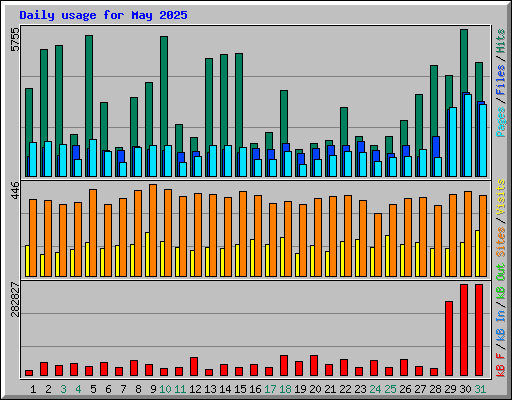 Daily usage for May 2025