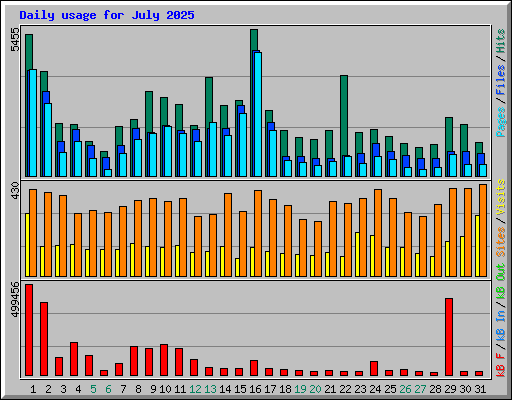 Daily usage for July 2025