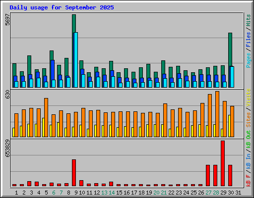 Daily usage for September 2025