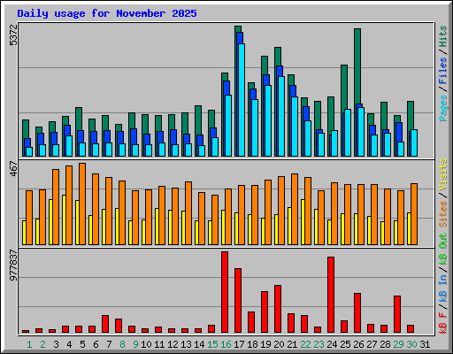 Daily usage for November 2025
