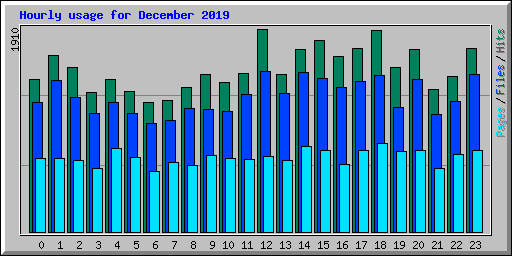 Hourly usage for December 2019