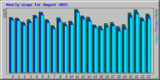 Hourly usage for August 2023